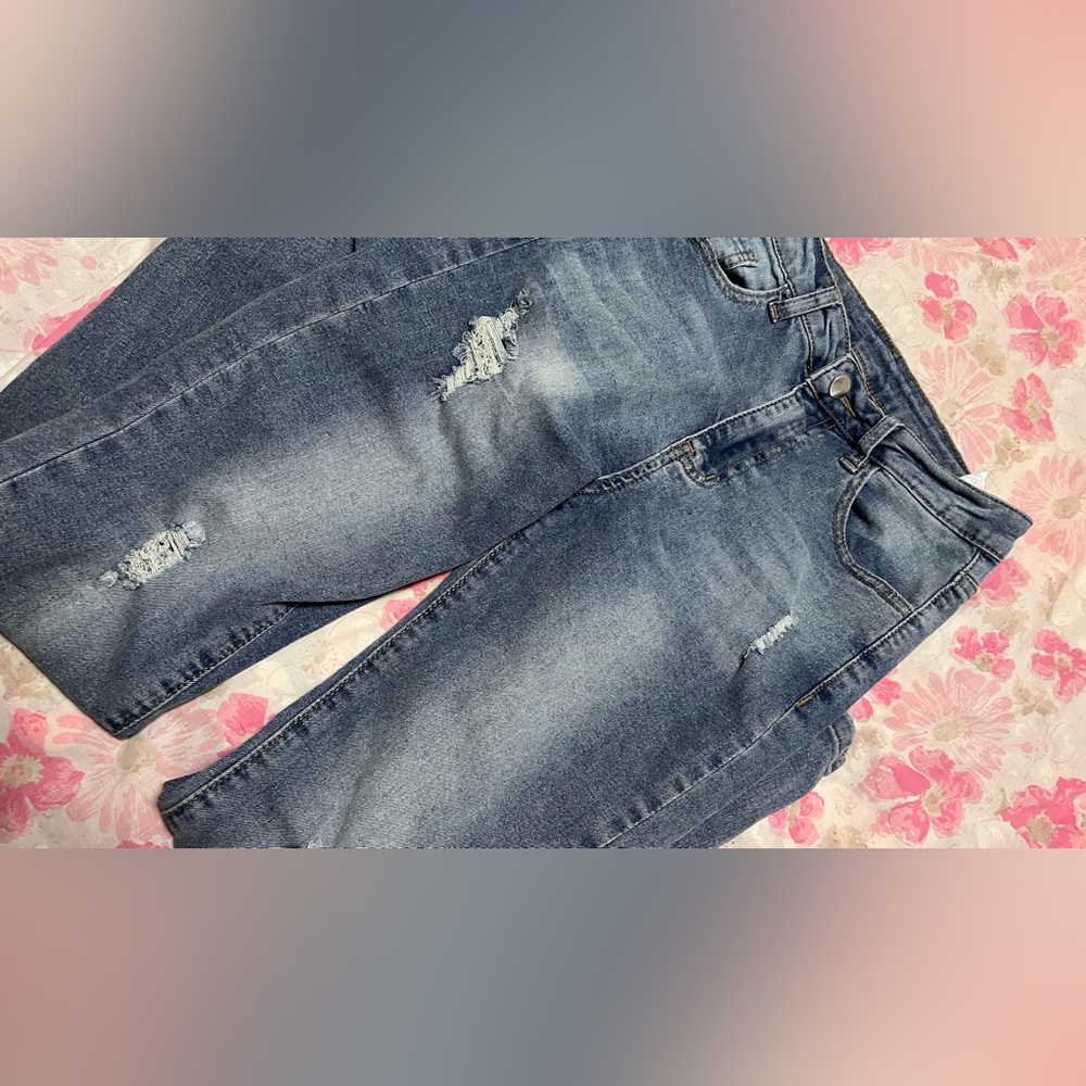 Shein girls size 12-13y distressed skinny jeans